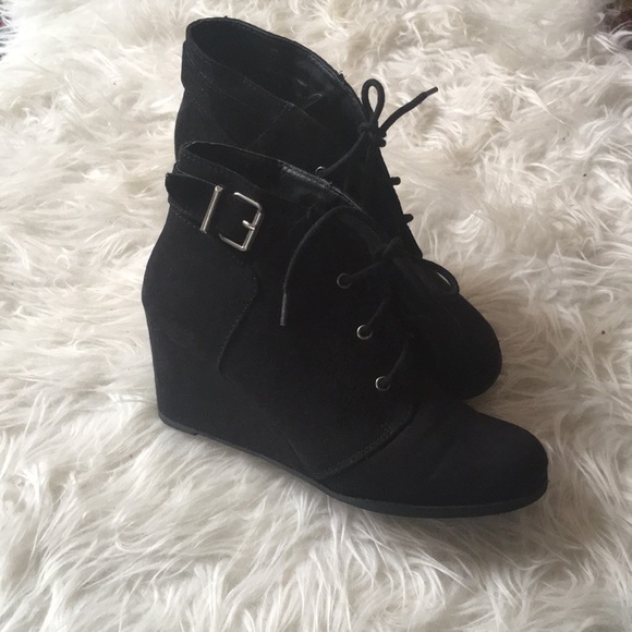 JustFab Shoes - Wedge Black Booties